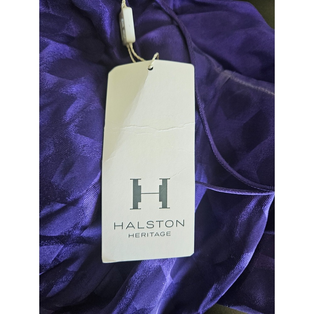 Halston Heritage Tiered Maxi Dress Purple Acai Berry NWT Size‎ 2 Modern Glam - Picture 5 of 8